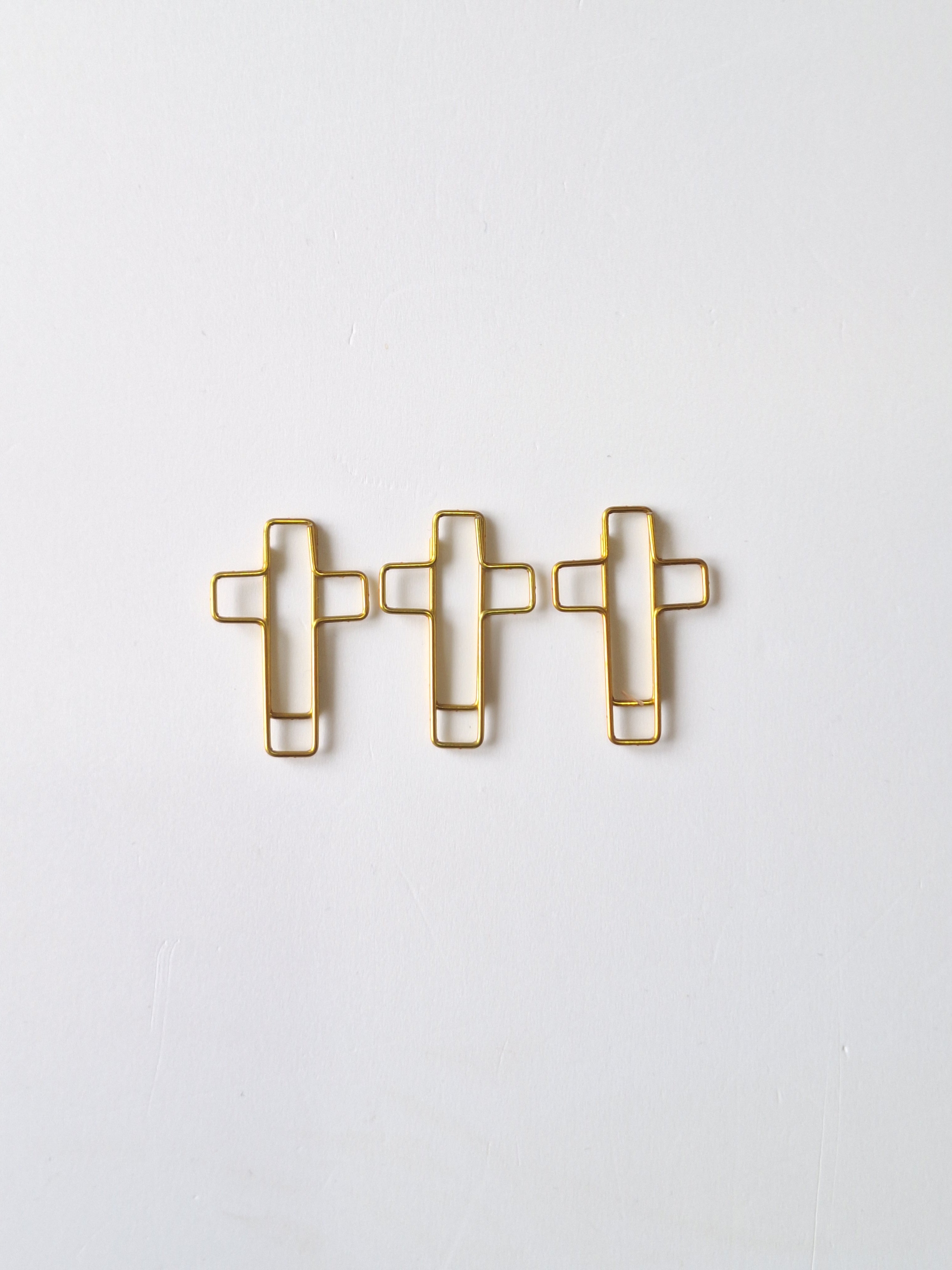 Cross paperclip set -Gold