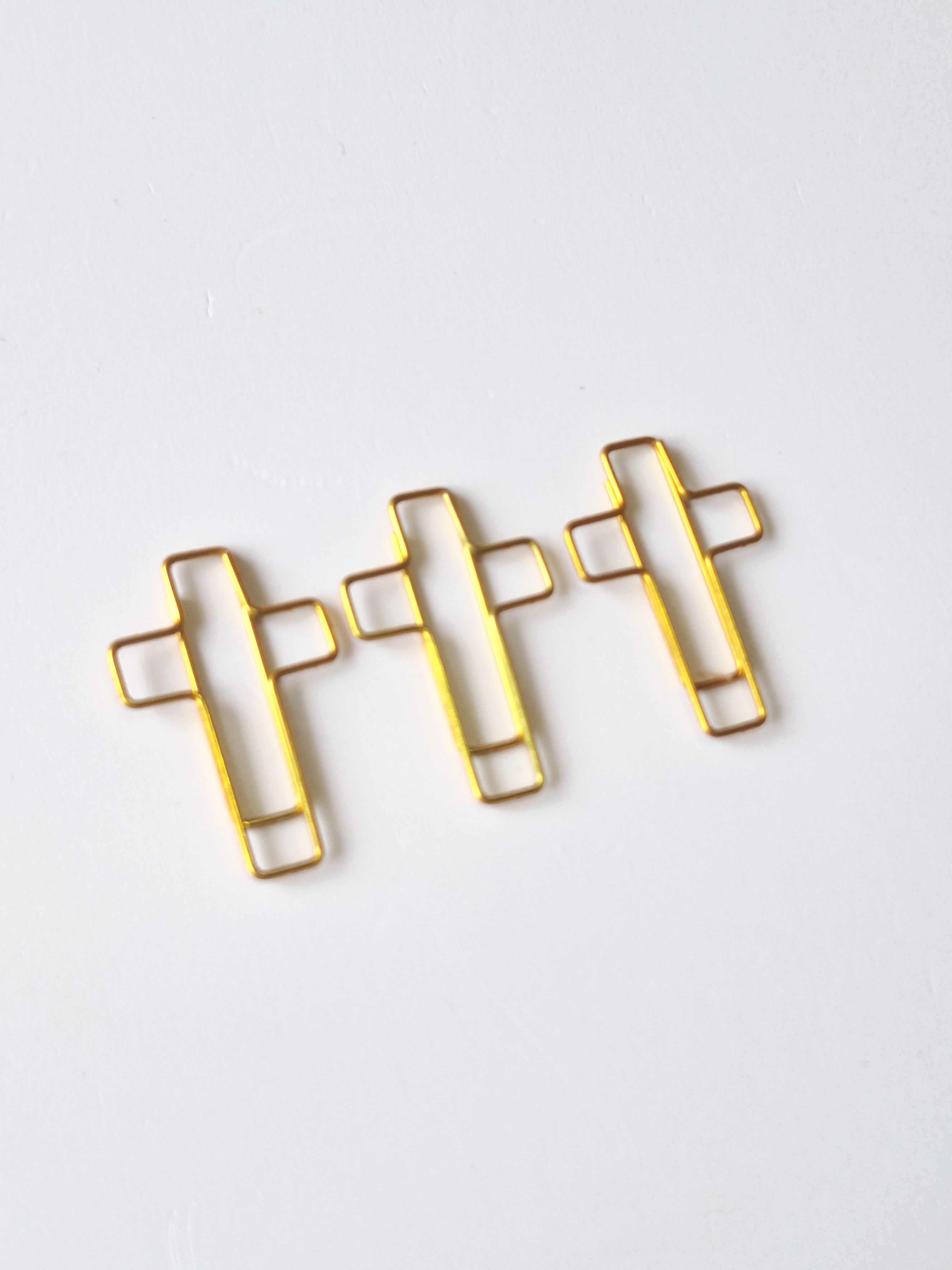 Cross paperclip set -Gold