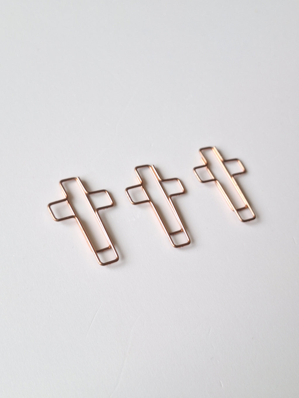 Cross paperclip set - Rose Gold