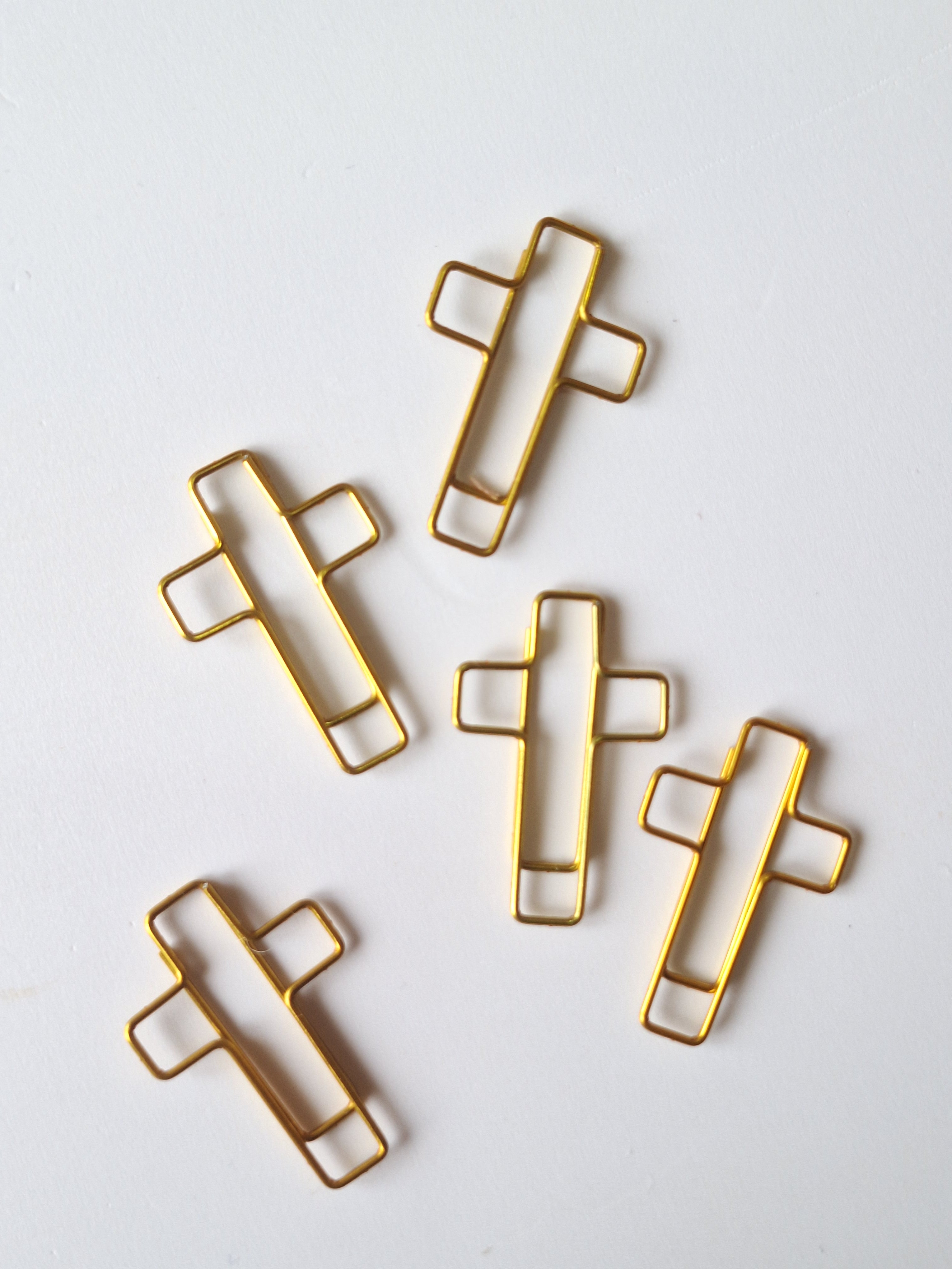 Cross paperclip set -Gold