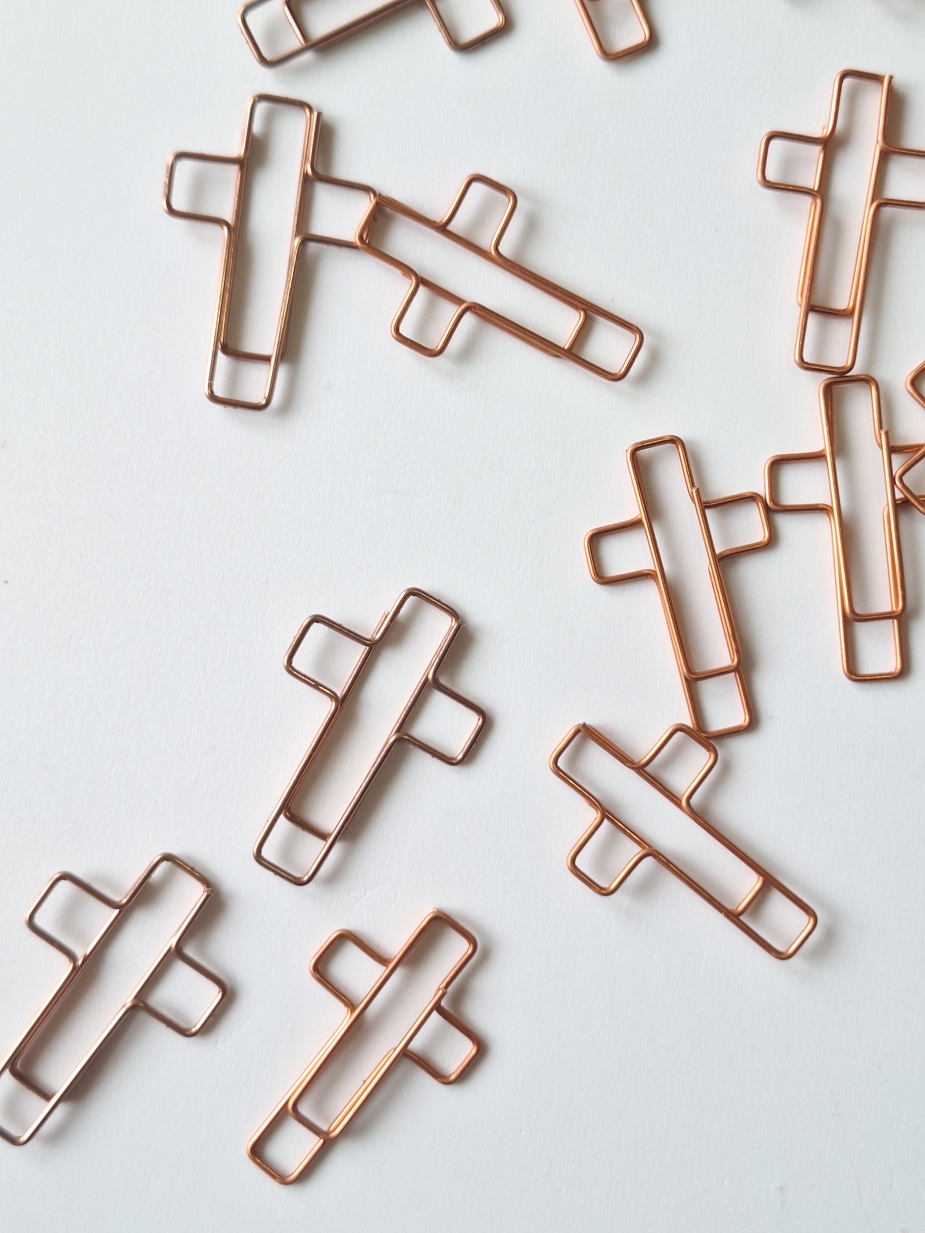 Cross paperclip set - Rose Gold